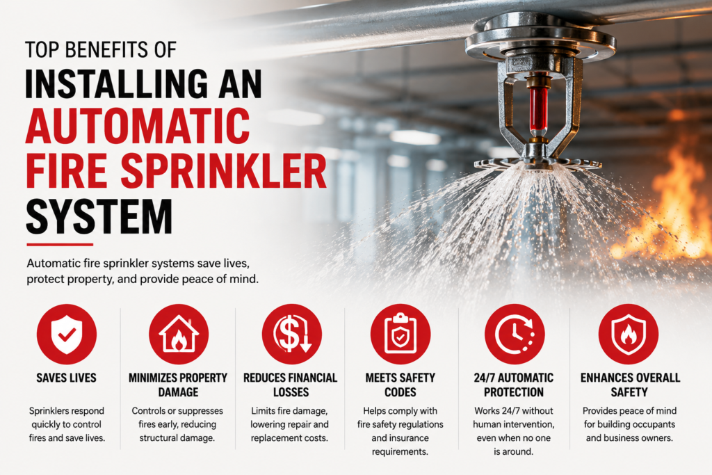 Top Benefits of Installing an Automatic Fire Sprinkler System